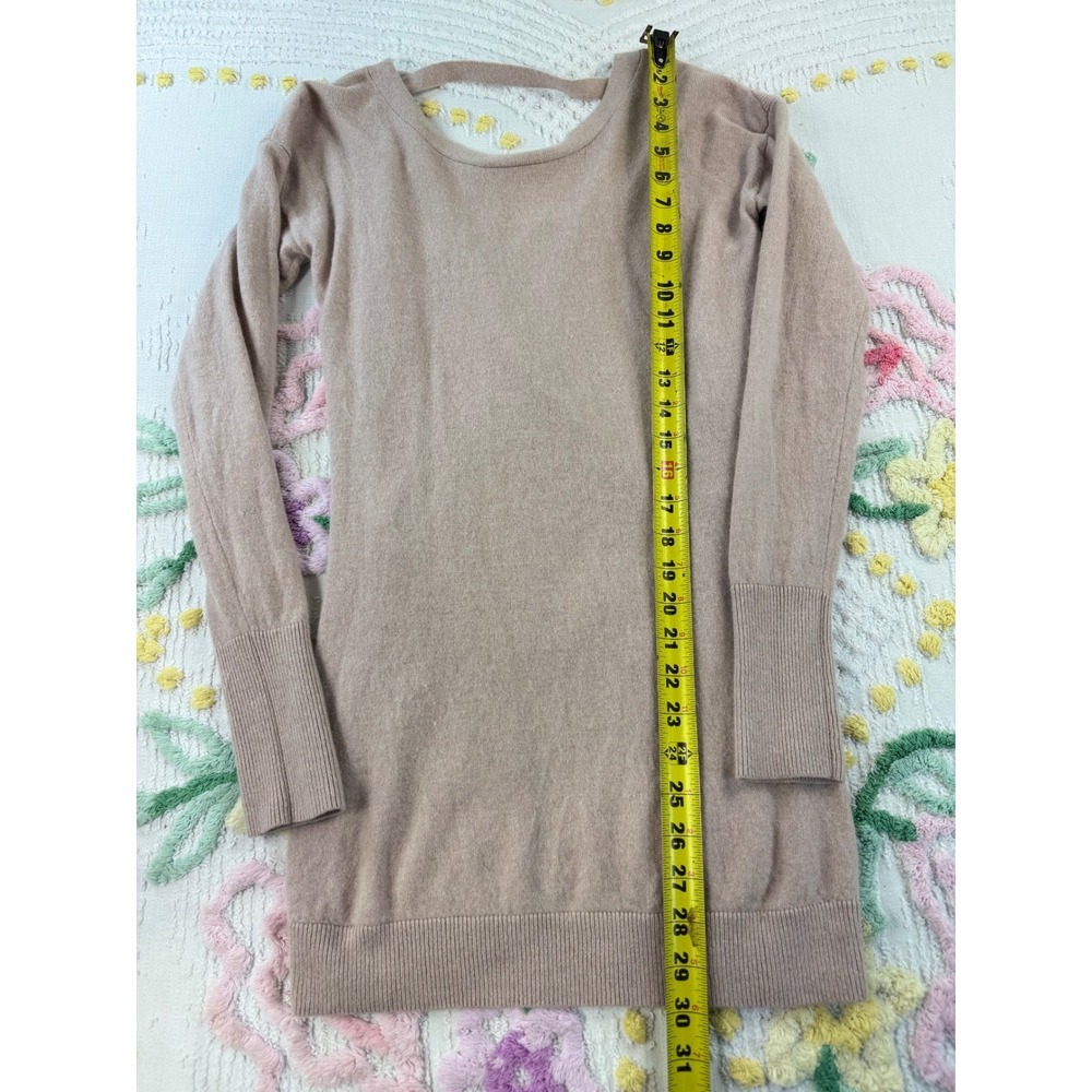 Athleta 100% Cashmere Twist Back Sweater Oatmeal Beige Womens Small RN 54023 - Picture 3 of 10